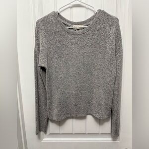 Pink Rose Gray Long Sleeve Top with Cool Tie Back size M